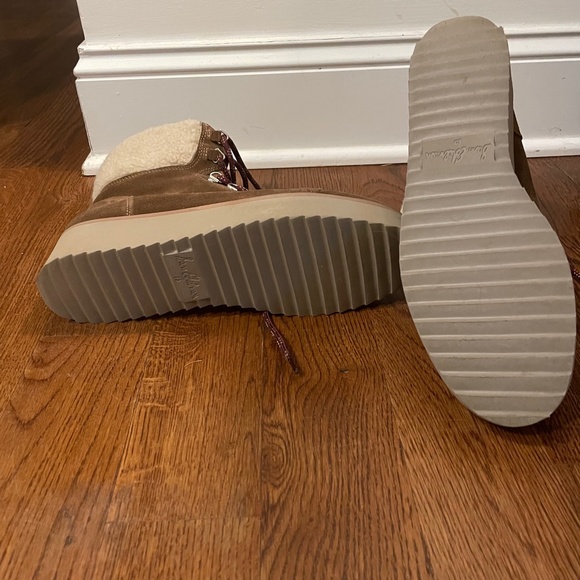 SAM EDELMAN Suede Franc Ankle Shearling Warm Boots Toffee Brown 10 - Picture 5 of 8